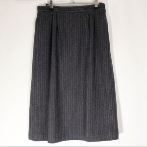 Peabody House Pin Striped Midi Skirt Wool Blend 11